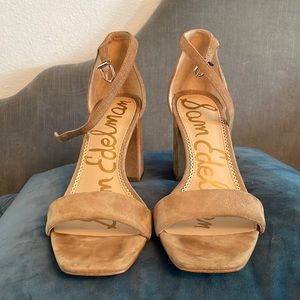 Sam Edelman Suede Nude Block Heel Size 9